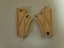 Brio World Wooden Railway Small Curved Switch Tracks Male  Female Double sided