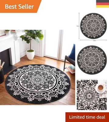 Weicher 90cm Mandala Teppich - Rutschfest, Maschinenwaschbar für jedes Zimmer