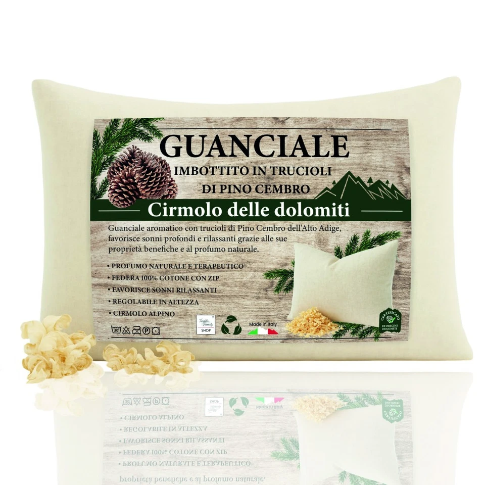 Guanciale Pino Cembro Alto Adige 50x80 - Cuscino Cirmolo Naturale Sonno Profondo