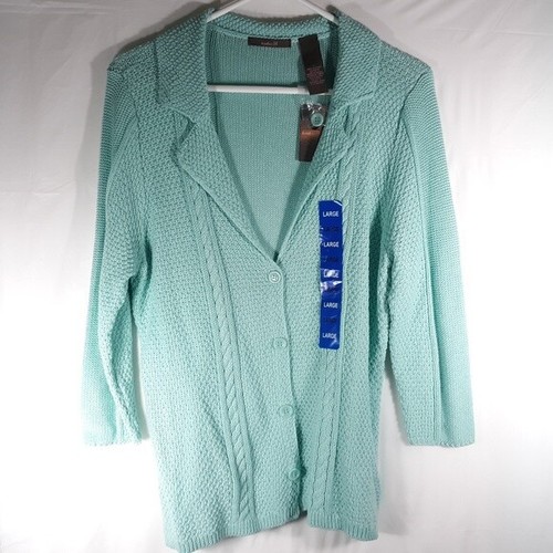 Heather B NWT Aqua Sweater Cardigan 