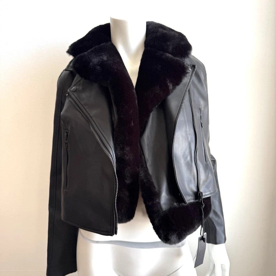 Chaqueta de Noche Perfecta Dos en Uno BLANK-NYC Negra Motociclista Moto Talla XS NUEVA CON ETIQUETAS Foto 4 de 4