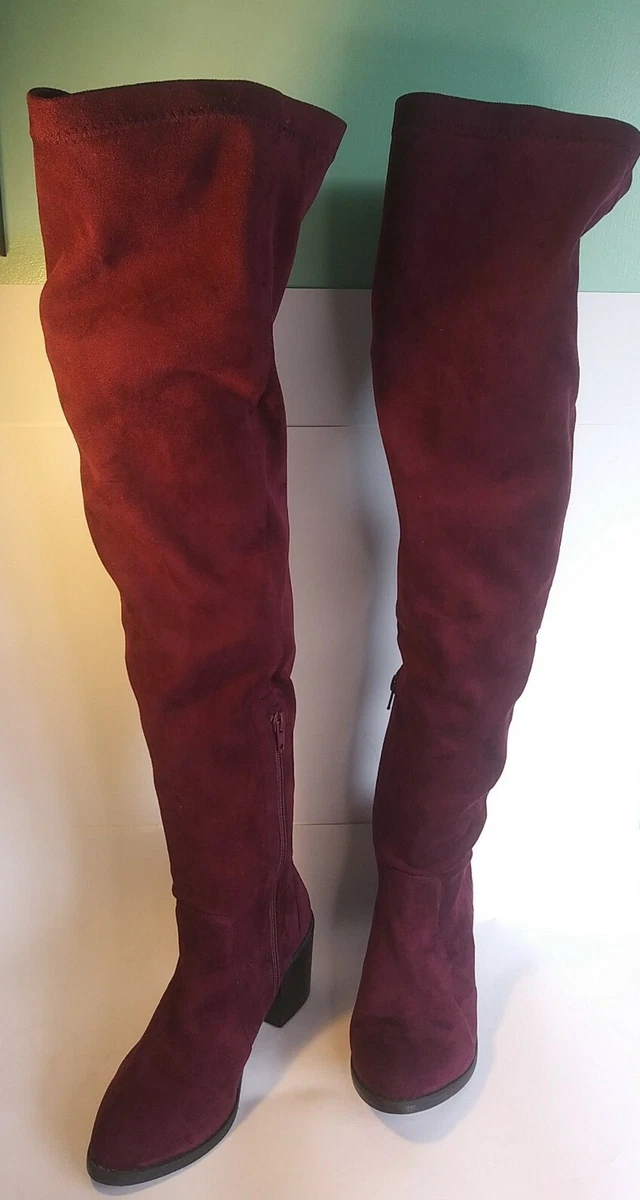 Plum thigh high boots clearance