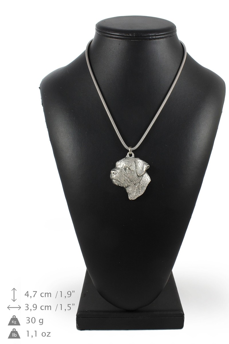 Border Terrier Necklace with a Dog on a Silver Cord Art Dog DE