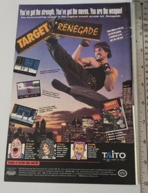 Target Renegade Nintendo NES RARE Advertisement 1990