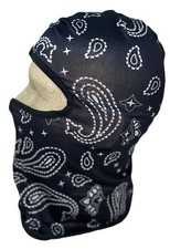 Hood Balaclava Face Mask Helmet Liner Black Paisley Biker Cycling Sports Ski