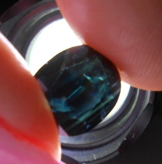 Натуральный сапфир 5,65 карата россыпью 12,5 x 10 овальный сине-зеленый драгоценный камень Мадагаскар - Изображение 4 из 4