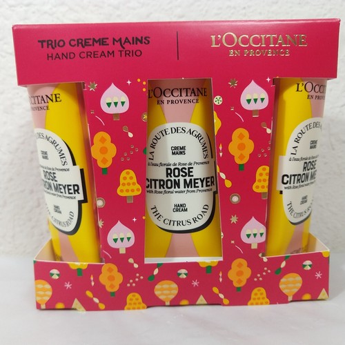 L'Occitane Limited Edition ROSE CITRON MEYER Hand Cream Trio Set 30ML X 3 NEW - Picture 2 of 4
