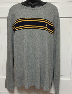 Vintage 90s Polo Ralph Lauren XXL Cotton Crew Neck Pony Logo Gray