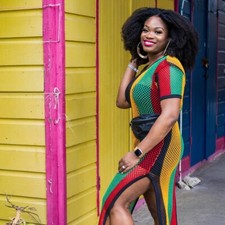 Women Rasta Jamaican Party Long Midi Sexy Dress Fishnet Mesh Marina Comfortable