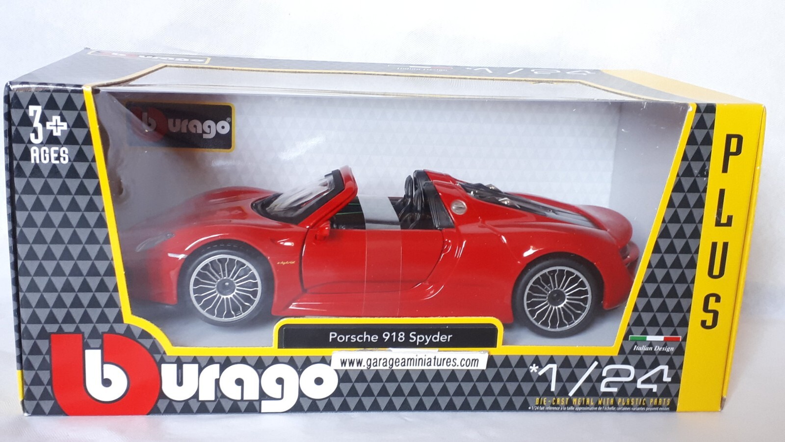 Porsche 918 Spyder rouge Burago 1/24, cadeau idéal pour collectionneur