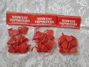 Midwest Importers Wooden Red Heart Mini Garland Vintage Set of 3 Packages New