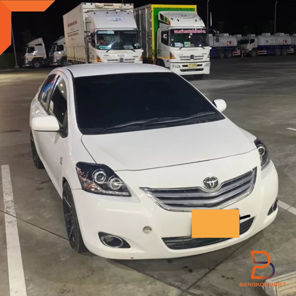 BLACK PROJECTOR LED RING HEADLIGHT HEAD LAMP For Toyota Yaris Vios Sedan 07-12 - Image 4 of 4