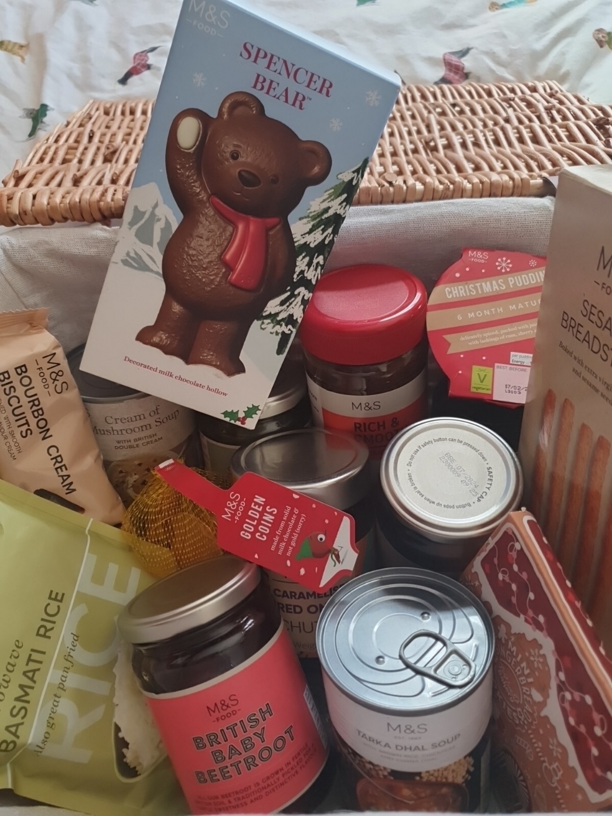Marks & Spencer Large Wicker Basket Food Gift Hamper Birthday 🎄