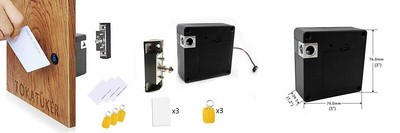 Invisible Electronic Cabinet Lock Kit Set Hidden DIY for Wooden 03 Black 