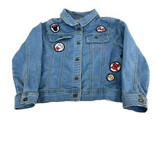 EUC Disney Minnie Mouse Denim Jean Jacket by Tutu Couture Girls Size 5/6