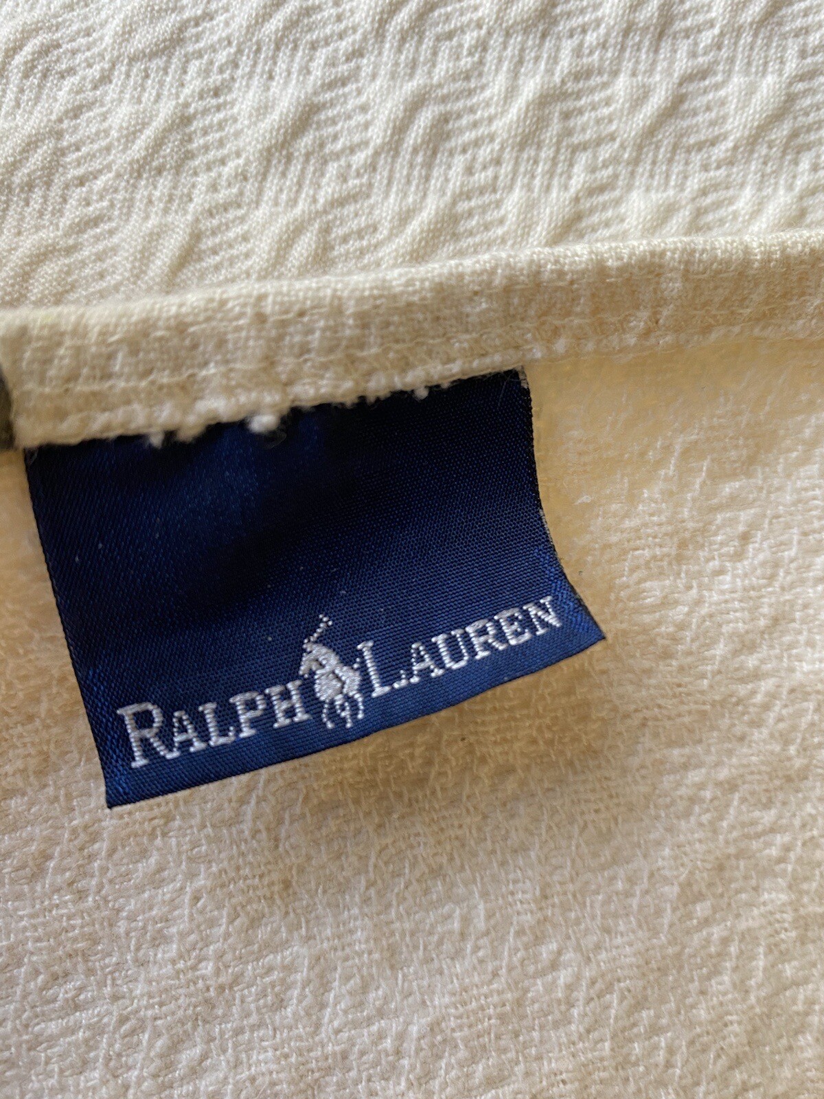 Ralph Lauren Matelasse Floral / Medallion FULL / QUEEN Coverlet Cream