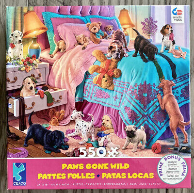 Paws Gone Wild Ceaco 550pc Jigsaw Puzzle Naughty Puppies for sale online