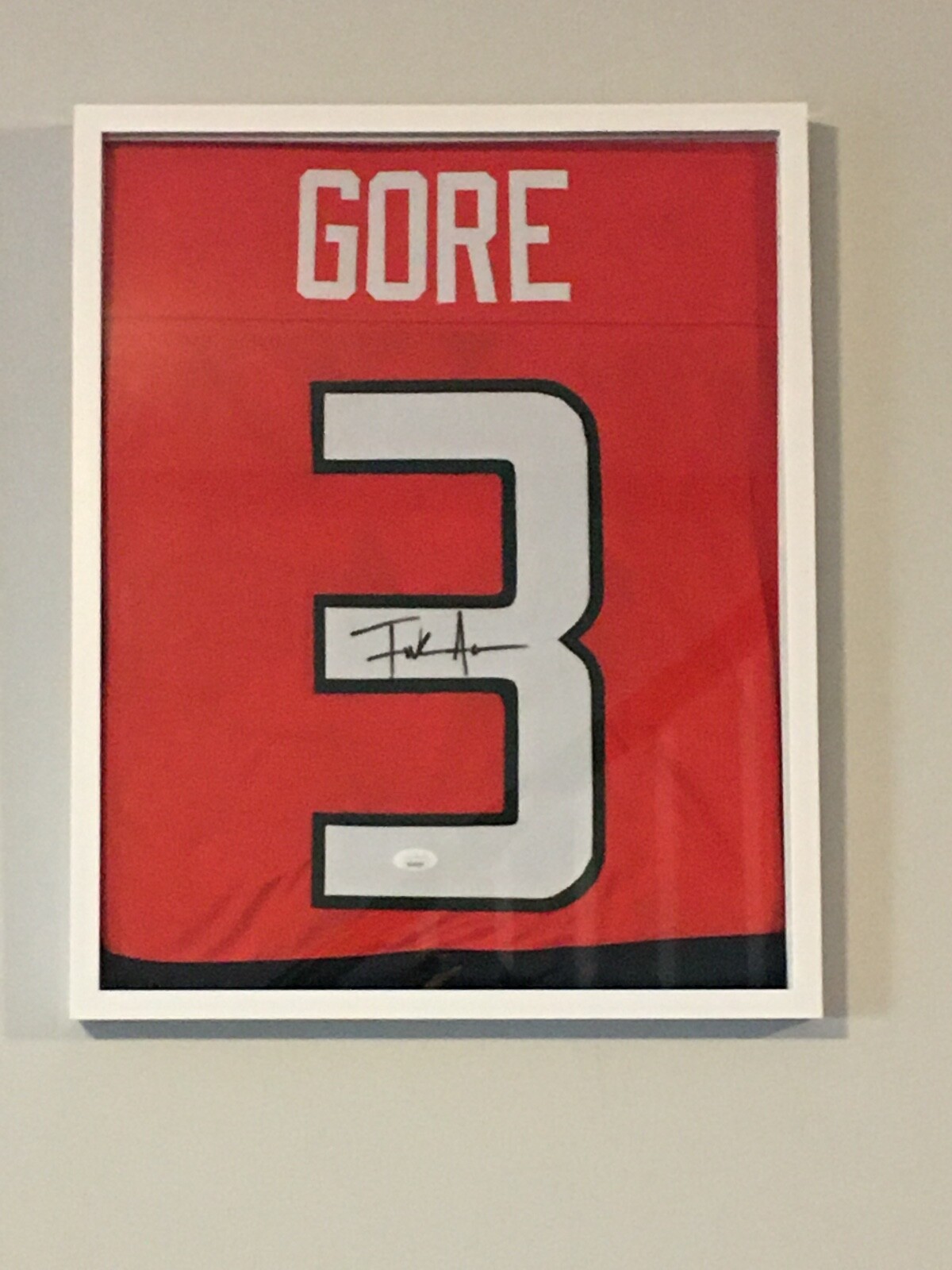 Frank Gore Autographed Signed Miami Hurricanes /Framed Custom Jersey (JSA) 