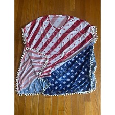 USA American Flag Kimono Top Women XL-2XL Independence Day 4th of July Patriotic