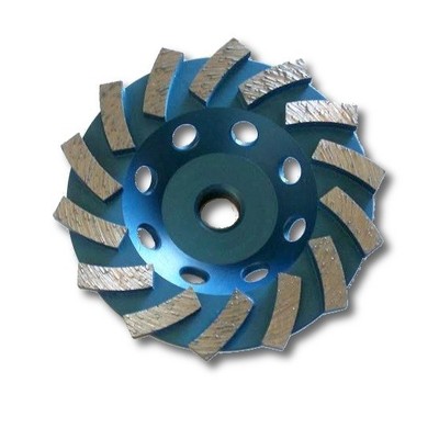 4'' Spiral Turbo Grinding Cup Wheel Grit 30, 5/8''-11 Adapter Hole, For Concrete