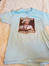 1976 WILLIE NELSON Vintage In Concert T Shirt Wildside L 42-44 Light Blue RARE