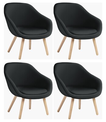 NEW SET OF 4 Hee Welling 100% Leather ''About A Lounge 82'' Armchair Chair MCM HAY