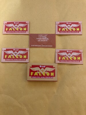 5 Double Edge Razor Blades, TREET Falcon Carbon Steel Blades.