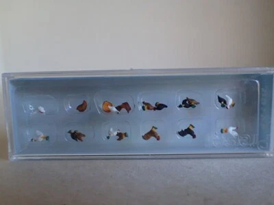 Preiser Hühner Hähne Bauernhof Tier Zoo H0 14168 1:187 OVP 18Fig