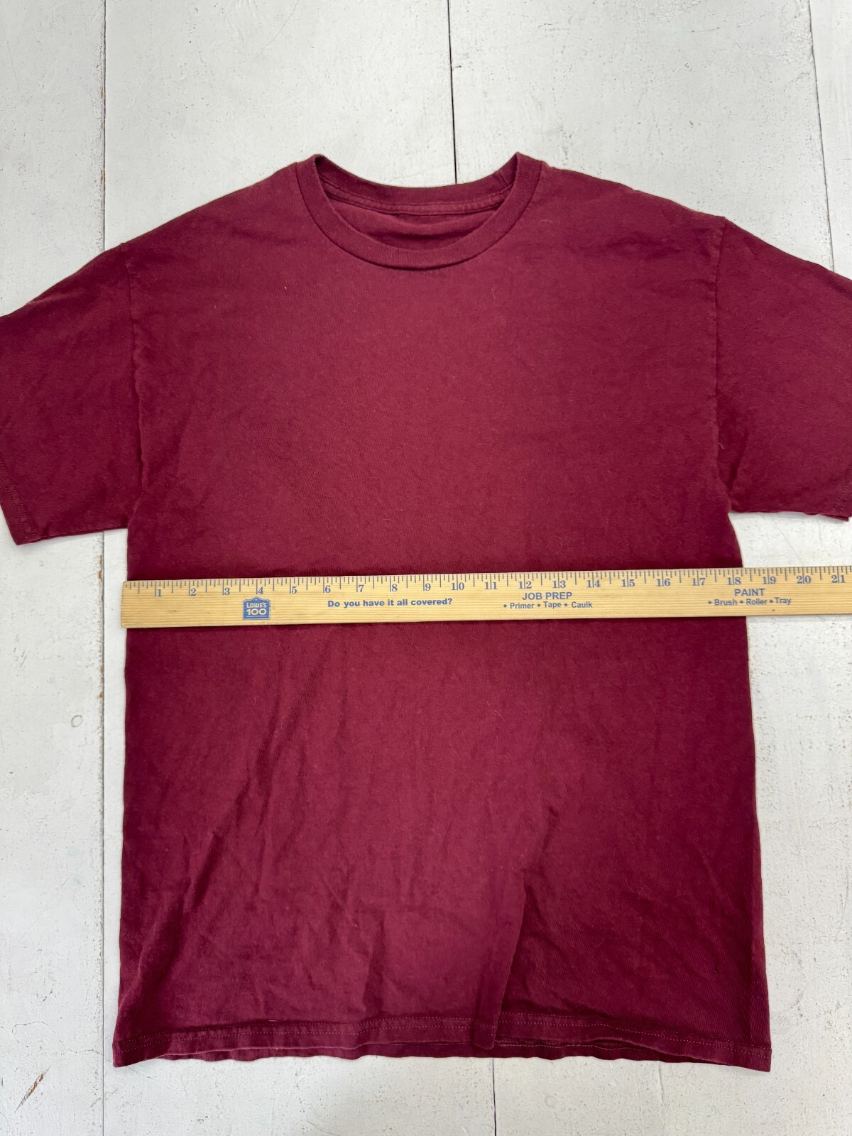 Solid Maroon Basic Short Sleeve T Shirt Mens Size… - image 4