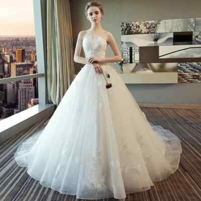White Ball Gown Wedding Dresses Appliques Bridal Gowns Formal Occasion