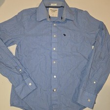Abercrombie Fitch Vintage Muscle Shirt Blue Stripe Oxford Button Down Mens 90s