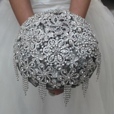 Bling Rhinestones Wedding Bouquet Handmade Bridal Bridesmaid Wedding Flowers