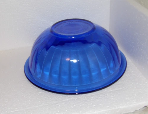 PYREX Cobalt Blue 325 Fluted Optic Panel Glass Mixing Bowl 2.5 Liter