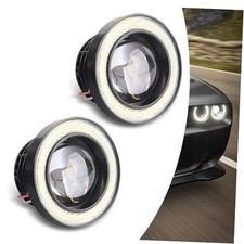Round Fog Lights 3 Car Angel Eye Led Fog Light Universal 2 Pcs White