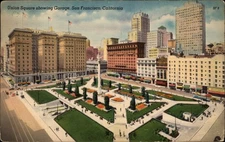 Union Square San Francisco California Garage vintage postcard o583