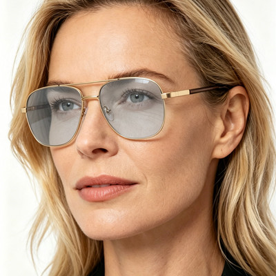 Photochromic/Transition Progressive Multifocal Double beam Gold Reading Glasses