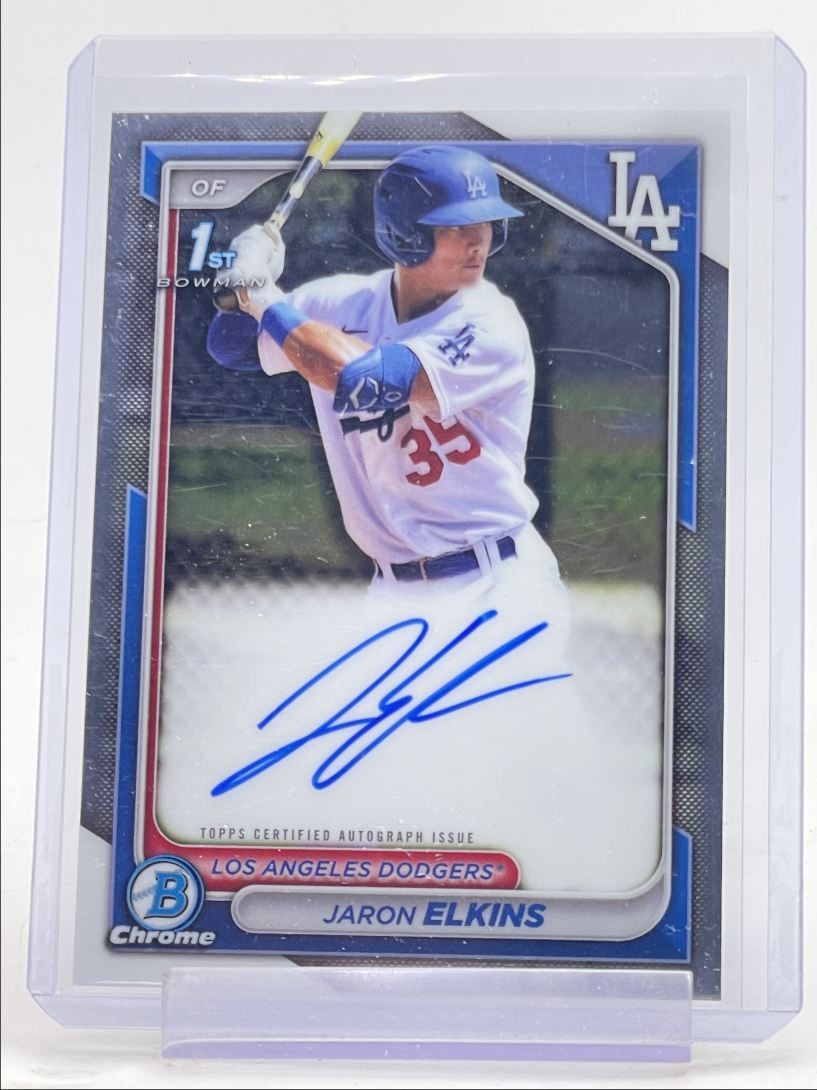 JARON ELKINS 2024 BOWMAN CHROME 1ST AUTOGRAPH DODGERS #CPA-JE AUTO Q5360