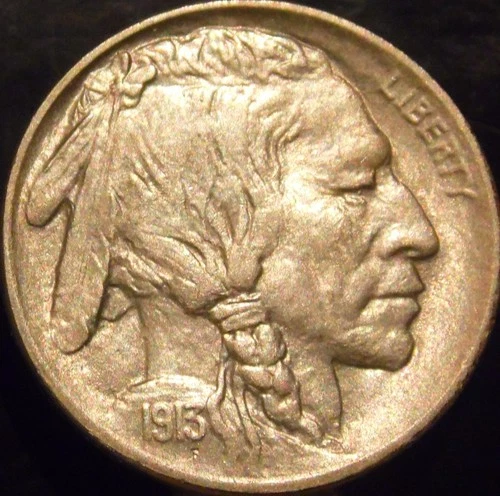 1913-P Buffalo Nickel Variety 1 Choice/Gem BU Uncirculated Full Horn Lt. Rainbow