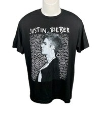 Concert T-Shirt Justin Bieber Purpose World Tour 2016 Short Sleeve M Black Logo