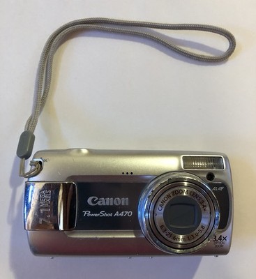 CANON PowerShot A470 DIGITAL CAMERA w/ Memory Card WORKING Optical Zoom 2.5''