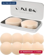 QUXIANG 4 Pairs Pasties Women Nipple Covers Reusable Adhesive Silicone Nippleles