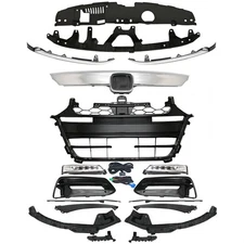 18PCS Chrome Grille Mesh Molding Fog lights Bezel Set Fit Accord Sport 2018-20