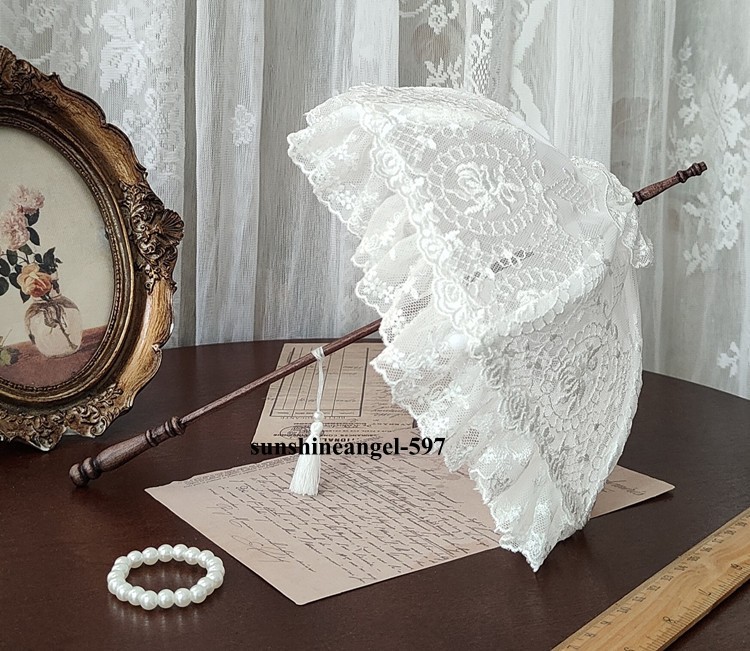 1/4 1/3 Openable Umbrella Courtly Style Lace Umbrella Antiqu