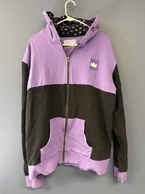 Amazon Prime Gaming Purple Black Full Zip Hoodie Sweatshirt XL