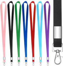 7 PCS Lanyards for Id Badges, Keychain Lanyard with 360 Swivel Clip, Multicolou