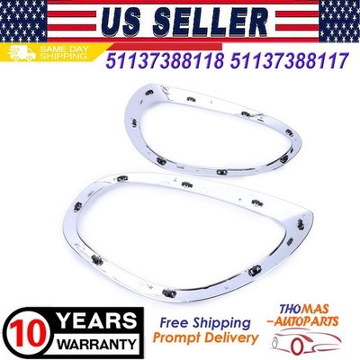 2Pcs Headlight Bezel Set Left & Right Side For 2017-2023 Mini Cooper Countryman