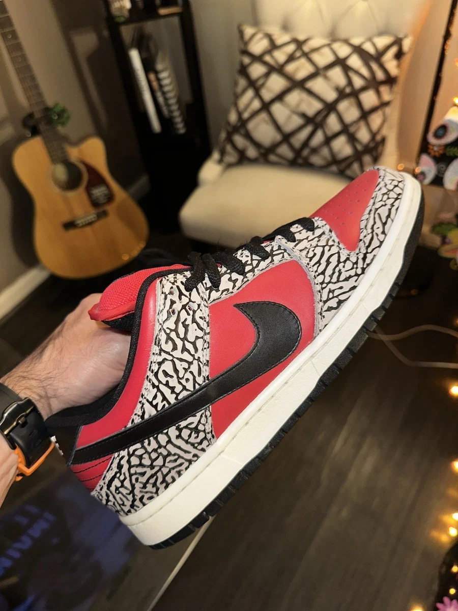Nike Supreme x Dunk Premium SB Low Red Cement for Sale