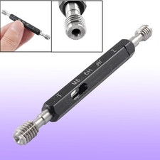 M6x1mm Pitch 6H Steel Go/No Go Thread Gage Gauge Silver Tone Black