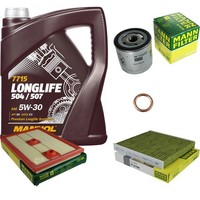 Mann Inspektionspaket 5L Mannol Longlife 5W-30 FüR VW Golf VII 1.4 TSI 1.2