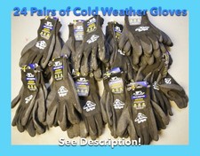 x24 Wells Lamont Cold Weather R526 Latex Coated 2 Pair Packs Black LARGE NEW